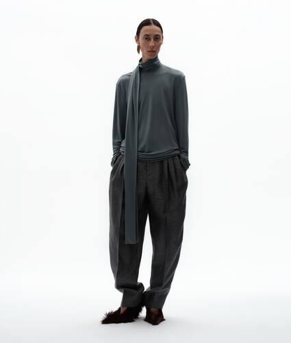 Women's Mohair and Silk Pants in Harbor gray Bottega Veneta Poland EN - Image 1