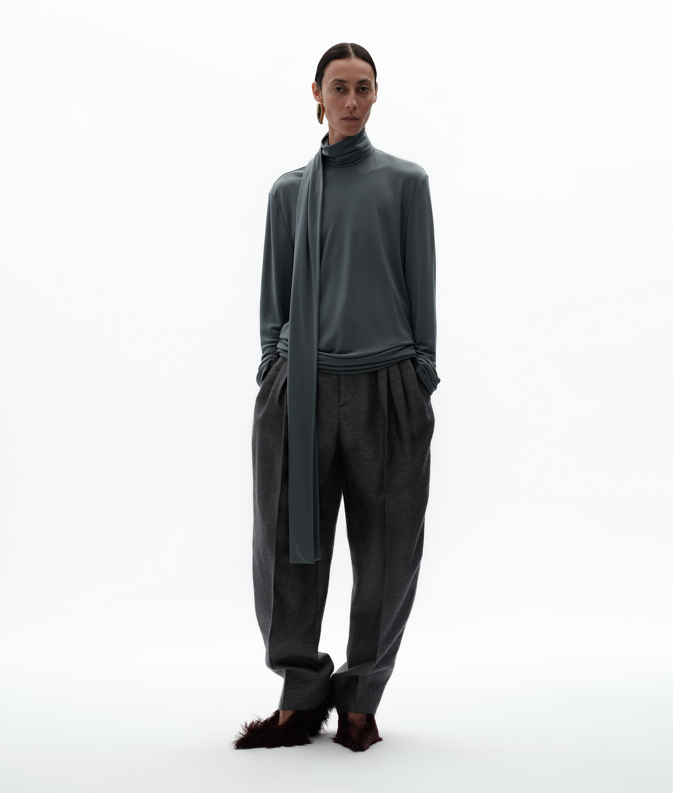 Women's Mohair and Silk Pants in Harbor gray Bottega Veneta Switzerland EN - Image 1