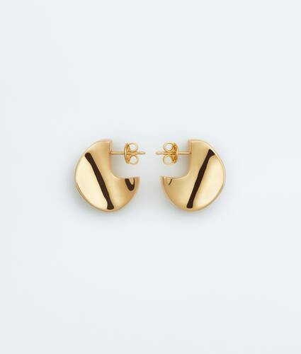 Women's Small Disc Earrings in Yellow gold Bottega Veneta Taiwan EN - Image 1