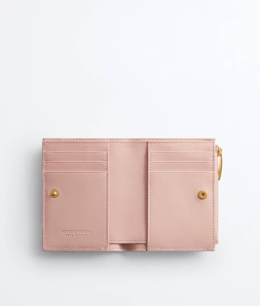 Women's Intrecciato Small Bi-Fold Wallet in Terra pink Bottega Veneta Netherlands EN - Image 2