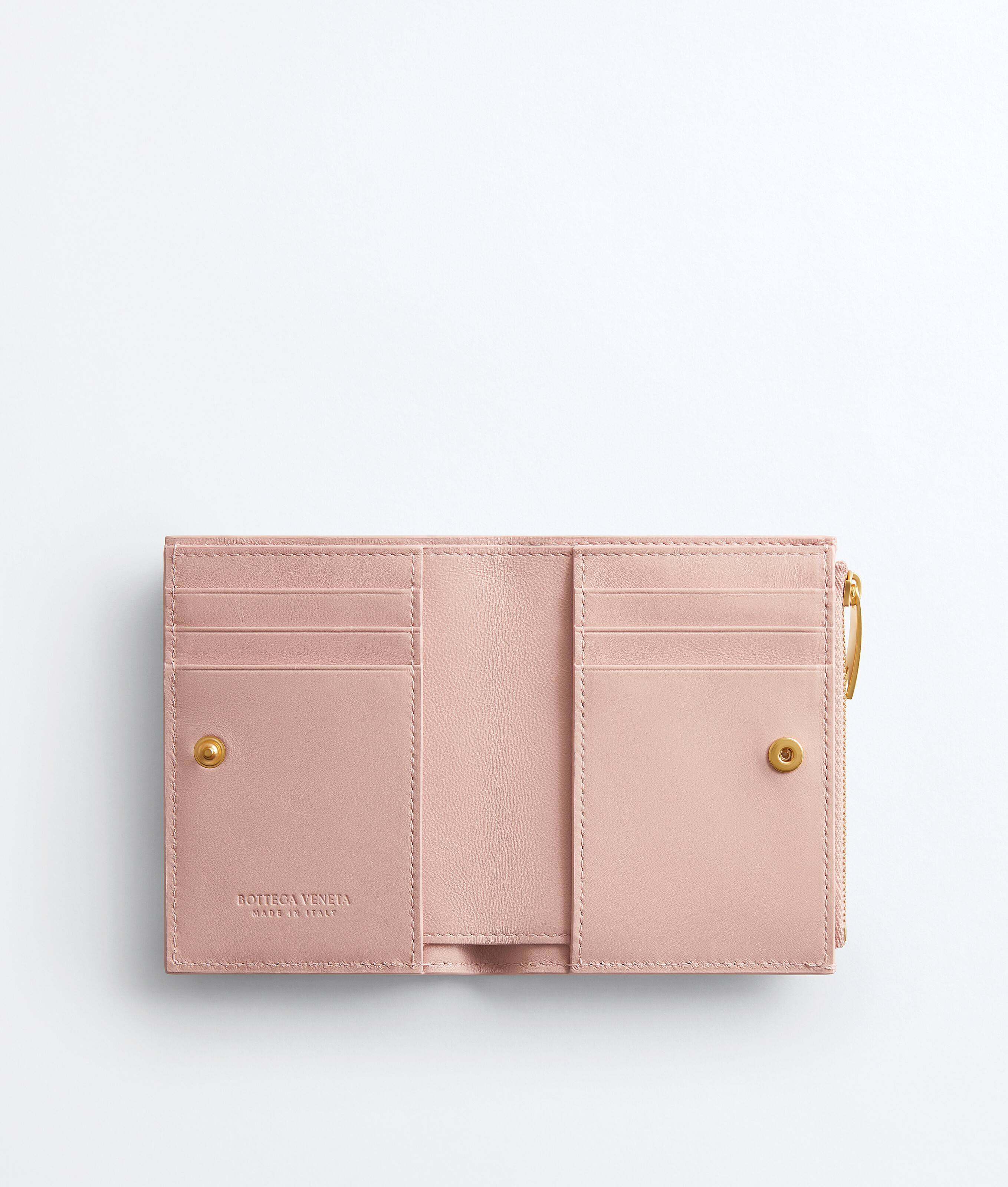 Women's Intrecciato Small Bi-Fold Wallet in Terra pink Bottega Veneta Luxembourg EN - Image 2