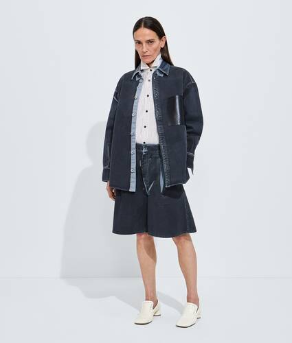 Camisa de denim con sobrete&ntilde;ido para Mujer en Midnight Bottega Veneta M&eacute;xico ES - Image 1