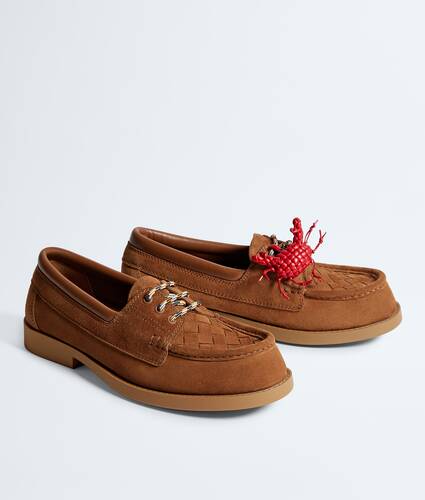 Men's Pier Boat Shoe  in Tannin Bottega Veneta Belgium EN - Image 3