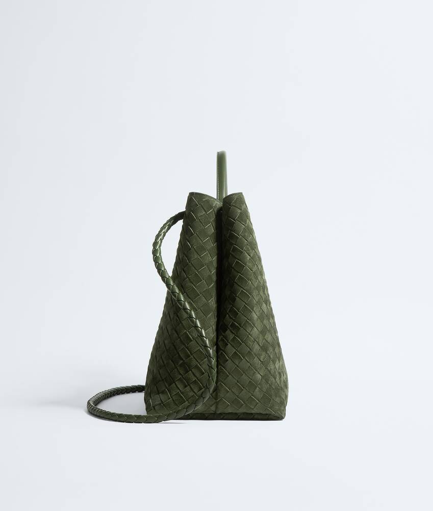 Women's Large Andiamo in Green tweed Bottega Veneta Denmark EN - Image 4