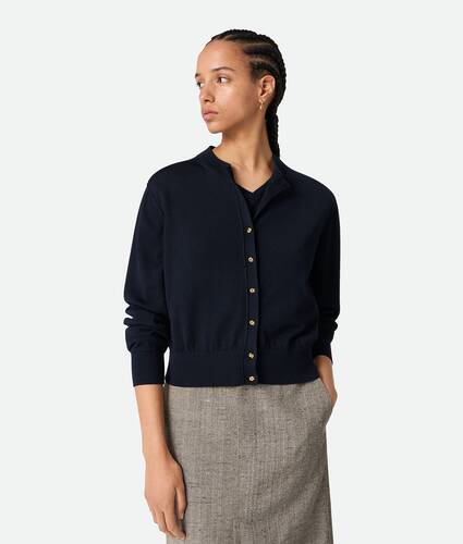 Conjunto de jersey y c&aacute;rdigan de viscosa y algod&oacute;n para Mujer en Navy Bottega Veneta M&eacute;xico ES - Image 1