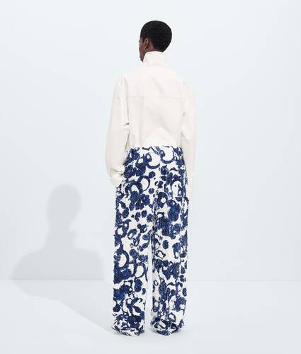 Men's Cotton Fil Coup&eacute; Printed Pants in Blue ink/white Bottega Veneta United States EN - Image 2