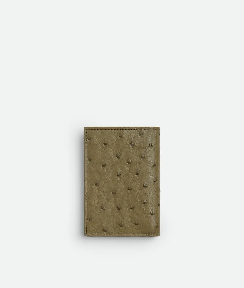 Men's Ostrich Flap Card Case in Algae Bottega Veneta Italy EN - Image 3