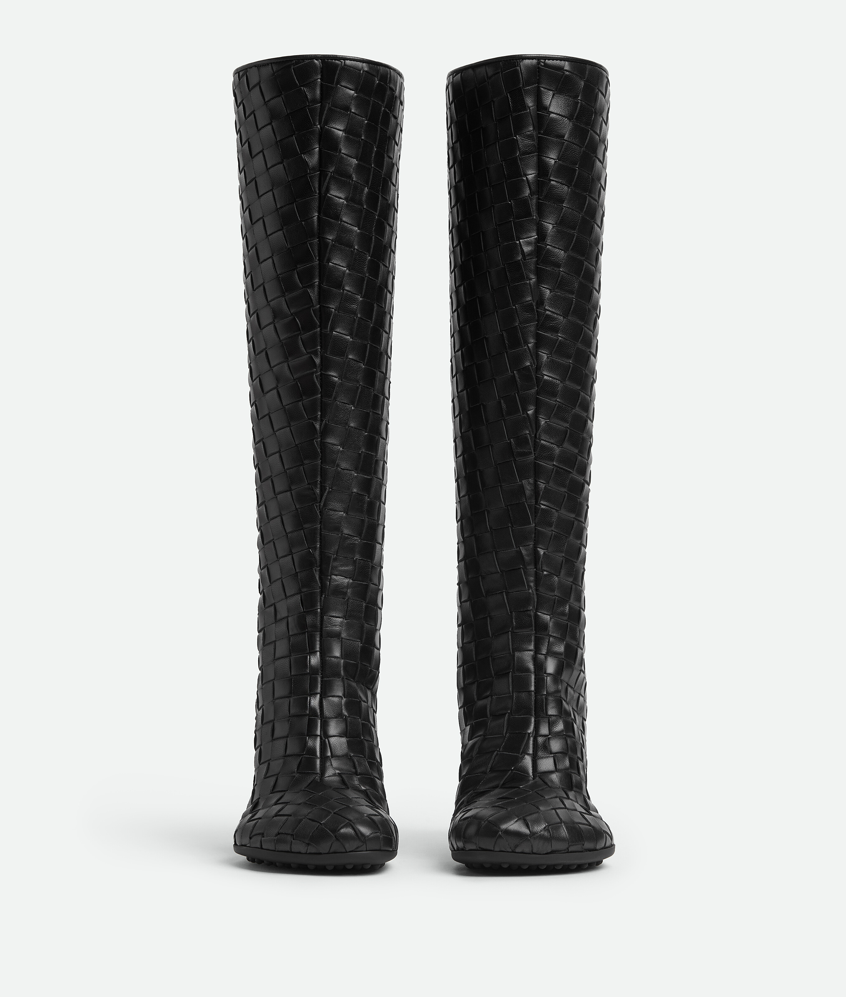 Bottega Veneta Lambskin Atomic Knee-high Boots 90 In Black