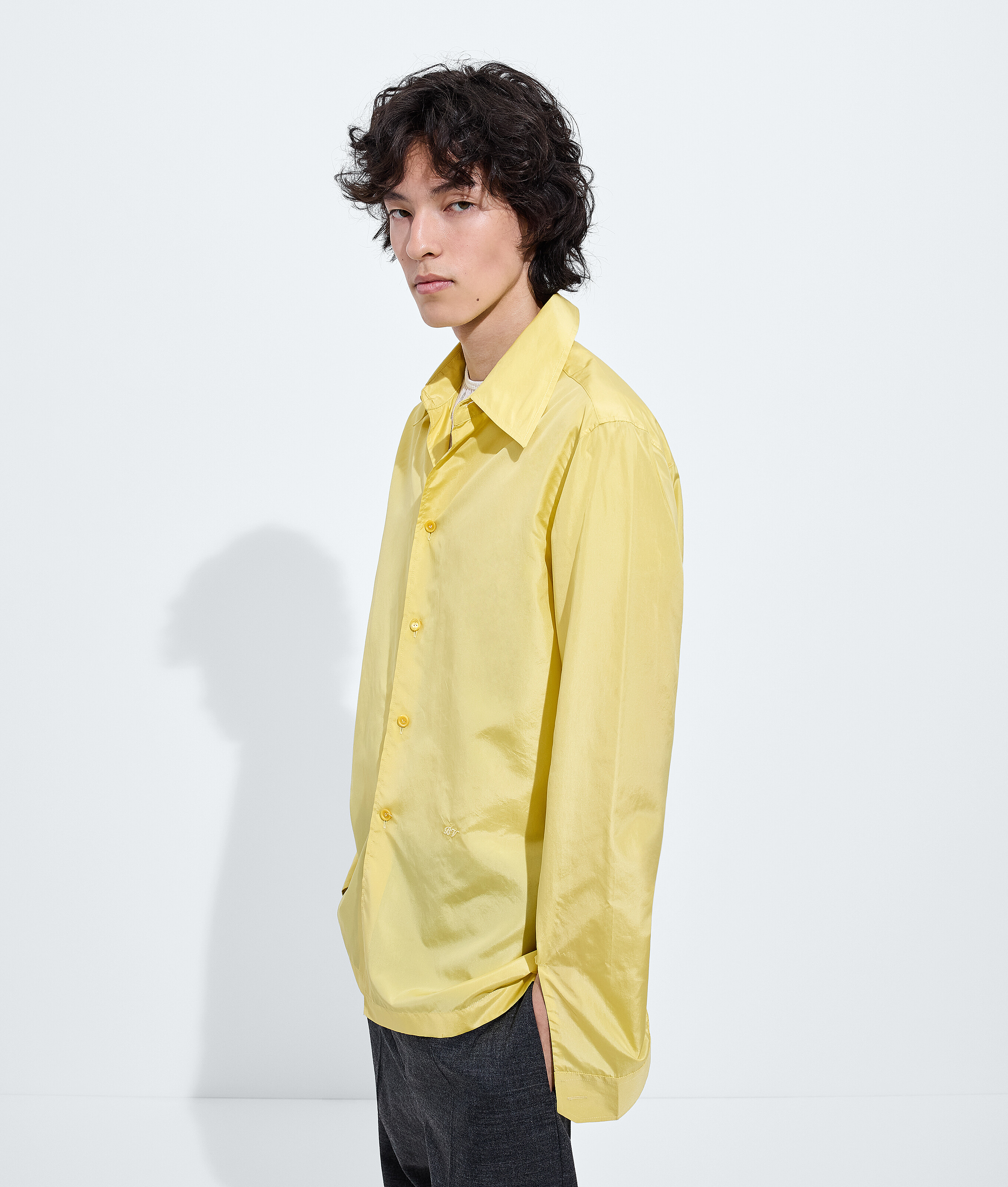 Men's Silk Taffeta Shirt in Light dandelion Bottega Veneta Finland EN - Image 2
