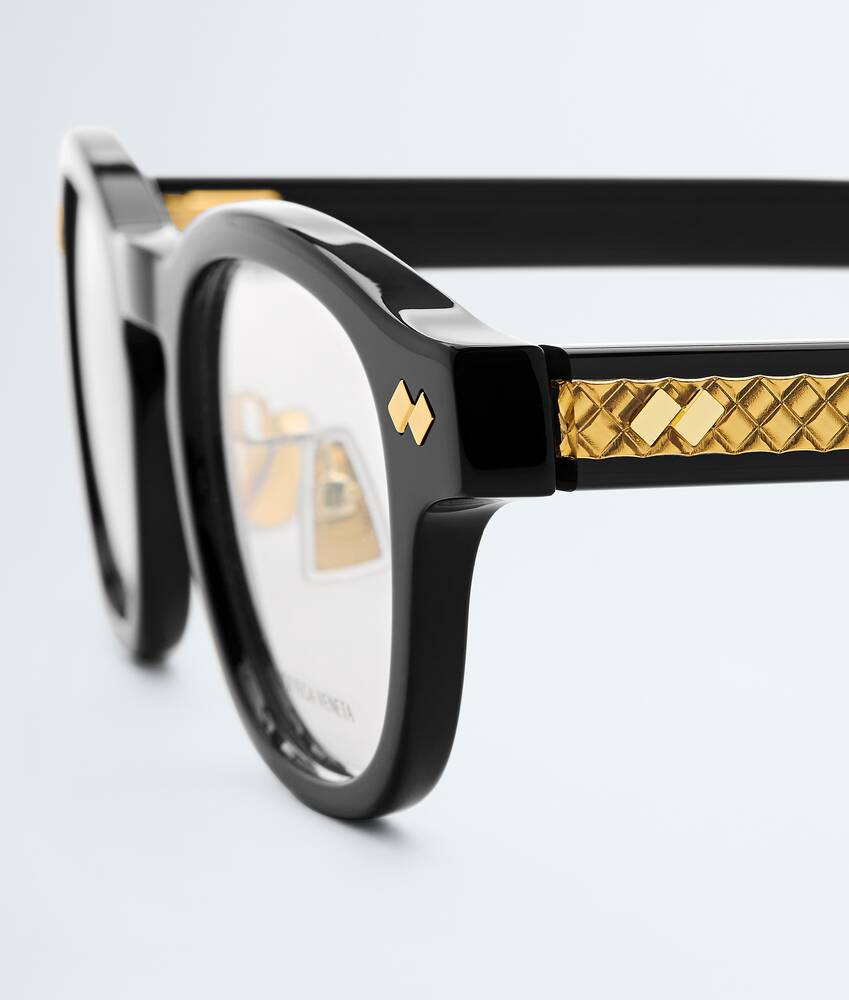 Intrecciato Panthos Eyeglasses in Black/transparent Bottega Veneta Greece EN - Image 4