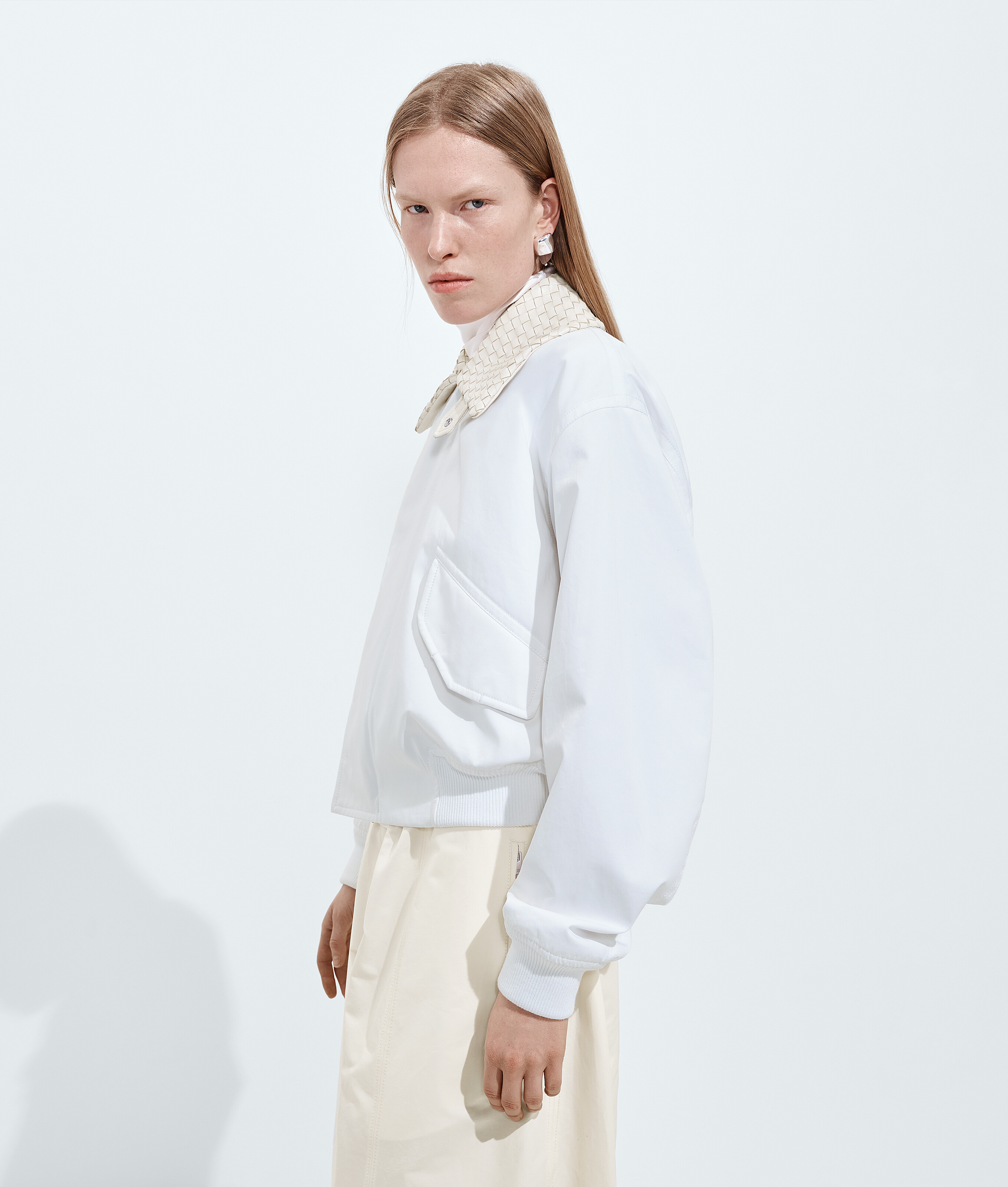 Women's Cotton Blouson in White Bottega Veneta United States EN - Image 2