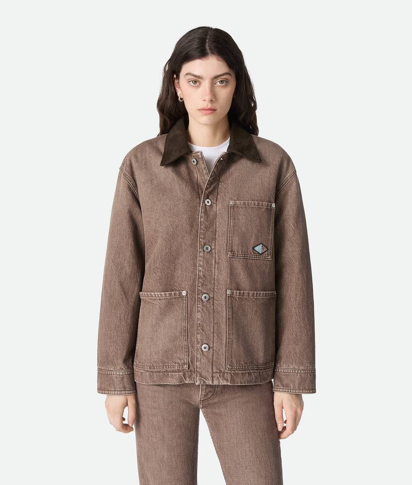Afficher une grande image du produit 1 - Veste en denim brun