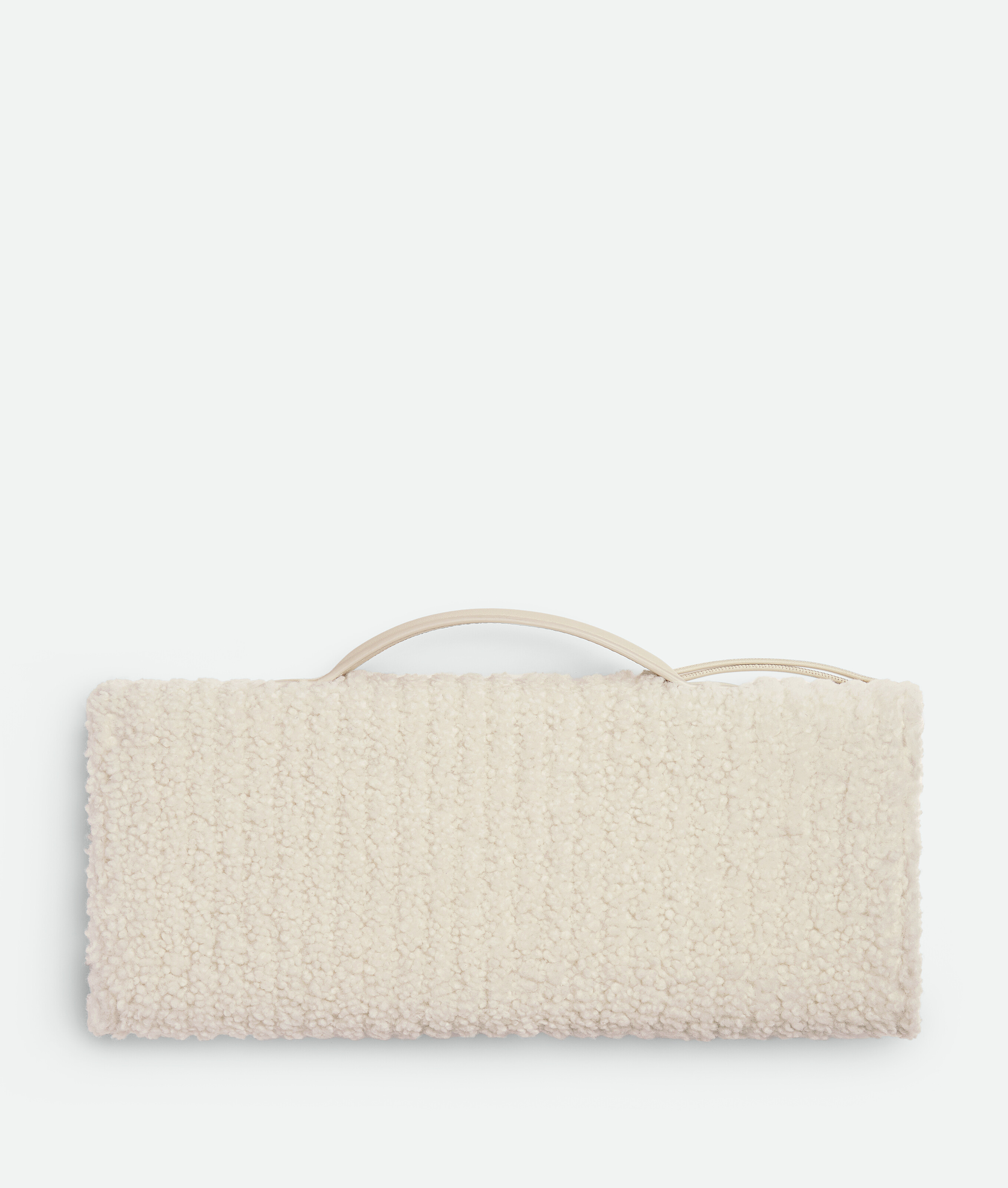 Bottega Veneta Shearling Andiamo Clutch Bag In Neutral