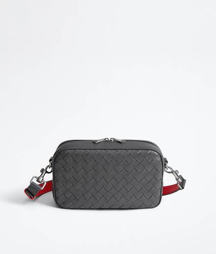 Men's Small Intrecciato Camera Bag in Obsidian gray/radar Bottega Veneta Qatar EN - Image 1