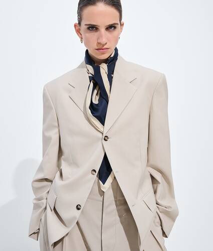 Women's Silk Foulard in Midnight/prosecco Bottega Veneta Latvia EN - Image 2