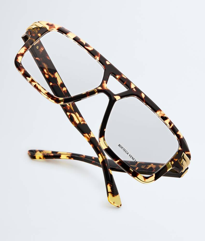 Mitre Aviator Eyeglasses in Havana/transparent Bottega Veneta Croatia EN - Image 3