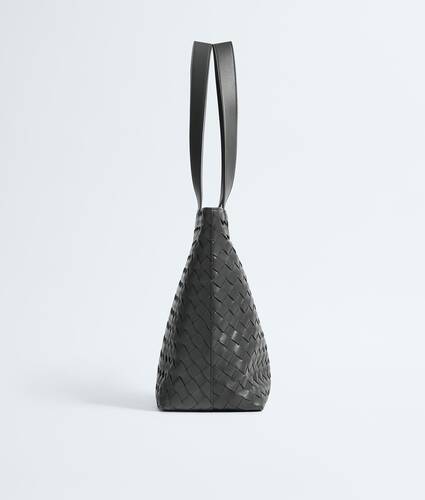Men's Small Intrecciato Zipped Tote in Obsidian grey Bottega Veneta United Kingdom EN - Image 4