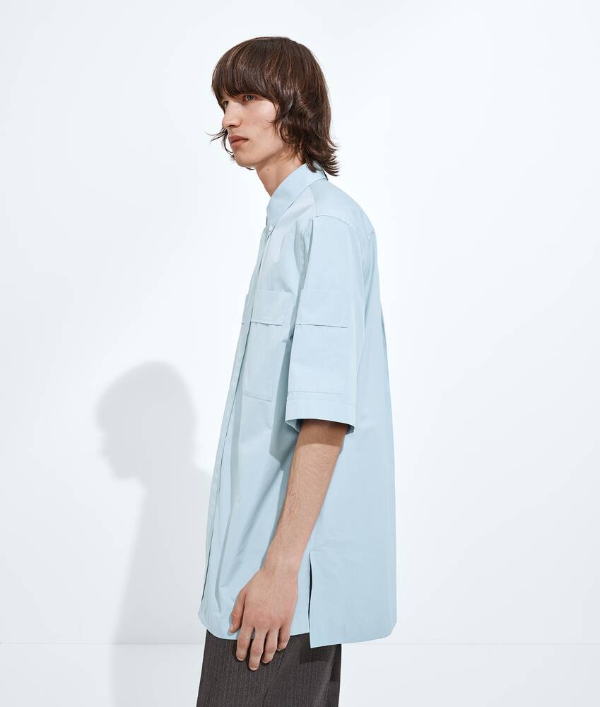 Men's Cotton Poplin Shirt in Blue shirt Bottega Veneta Slovakia EN - Image 2