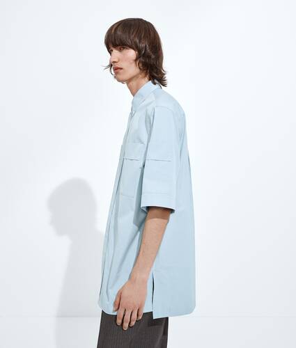 Men's Cotton Poplin Shirt in Blue shirt Bottega Veneta Latvia EN - Image 2