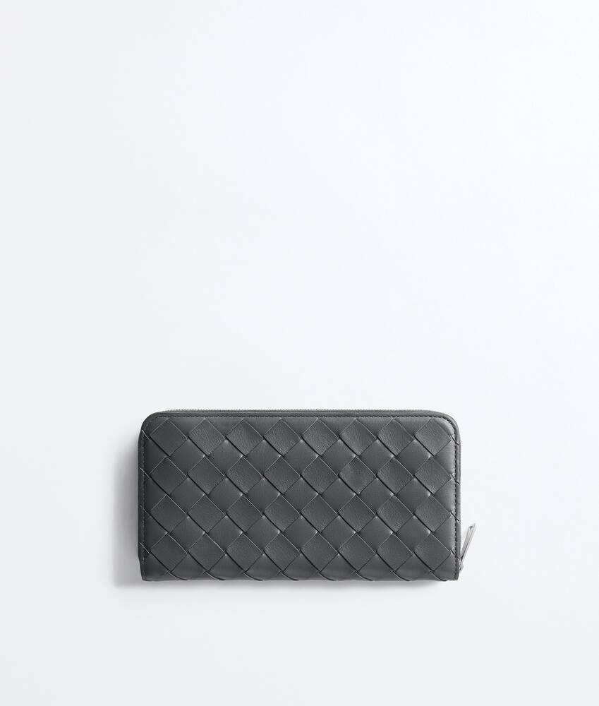 Men's Intrecciato Zip-Around Wallet in Obsidian gray/radar Bottega Veneta Qatar EN - Image 3