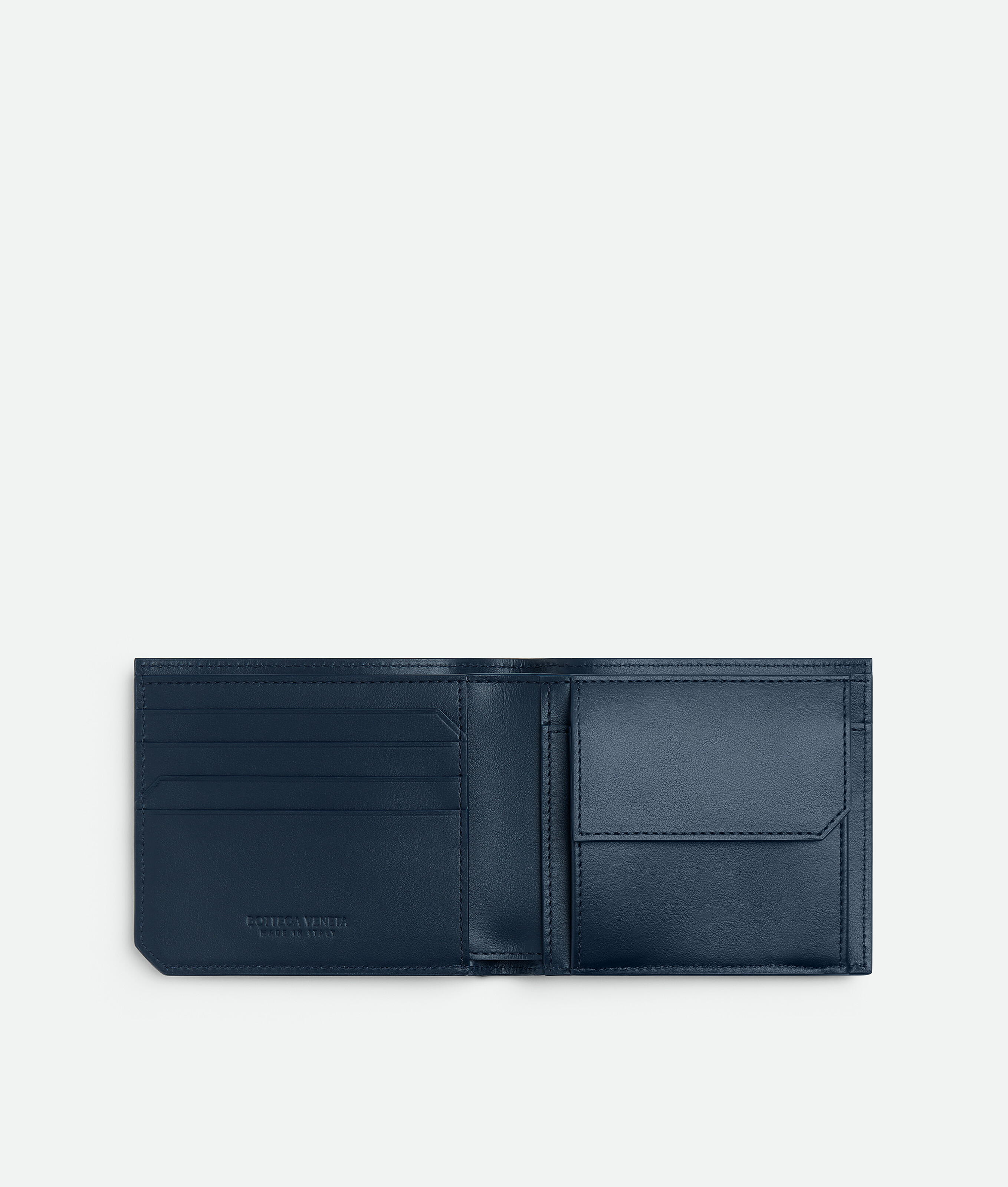 Men's Intrecciato Piccolo Bi-Fold Wallet With Coin Purse in Neptune Bottega Veneta Denmark EN - Image 2