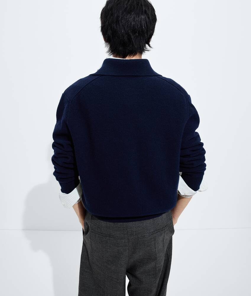 Men's Wool Polo Sweater in Midnight blue Bottega Veneta Canada EN - Image 3