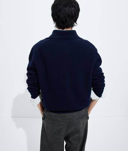 Men's Wool Polo Sweater in Midnight blue Bottega Veneta Canada EN - Image 3