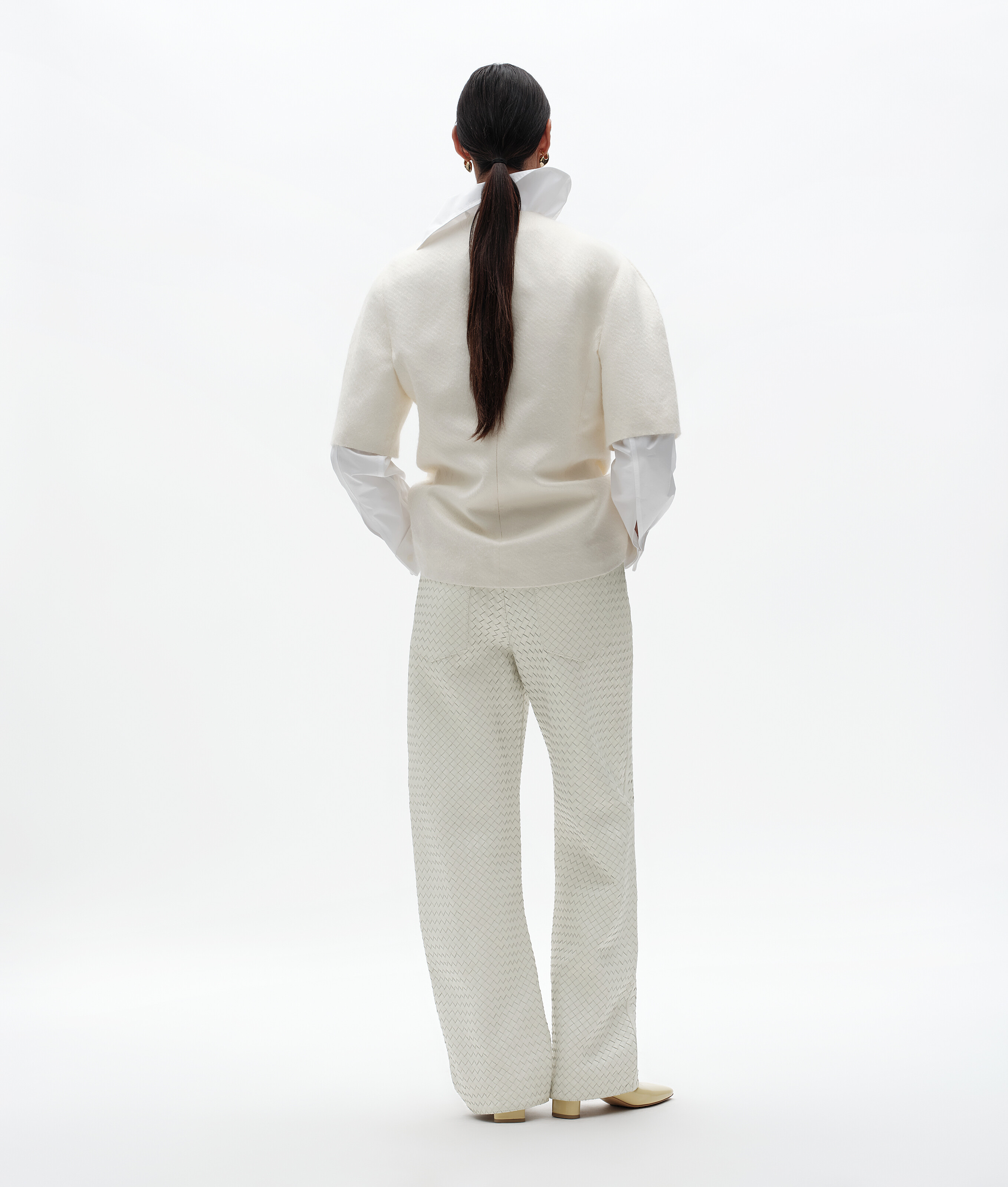 Women's Mohair and Silk Mikado Top in Rice Bottega Veneta Luxembourg EN - Image 3