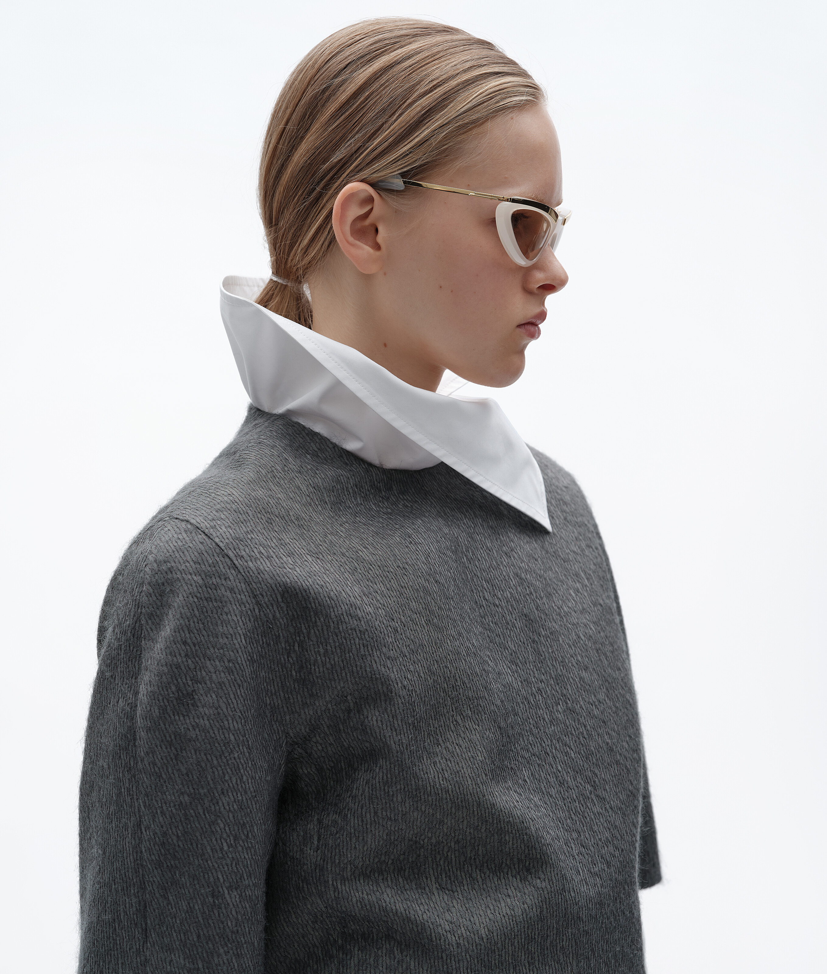Women's Mohair and Silk Mikado Top in Harbor gray Bottega Veneta Canada EN - Image 2