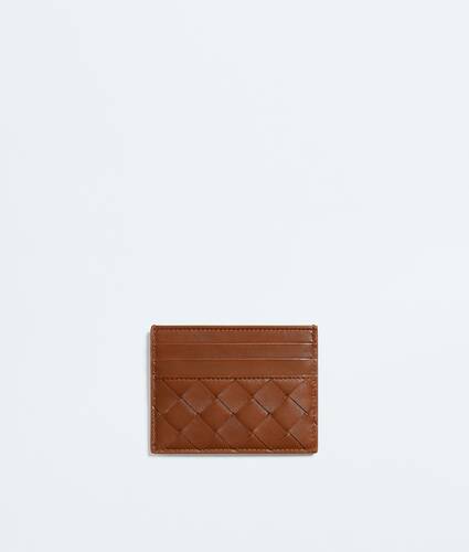 Women's Intrecciato Credit Card Case in Tannin Bottega Veneta Brazil EN - Image 1