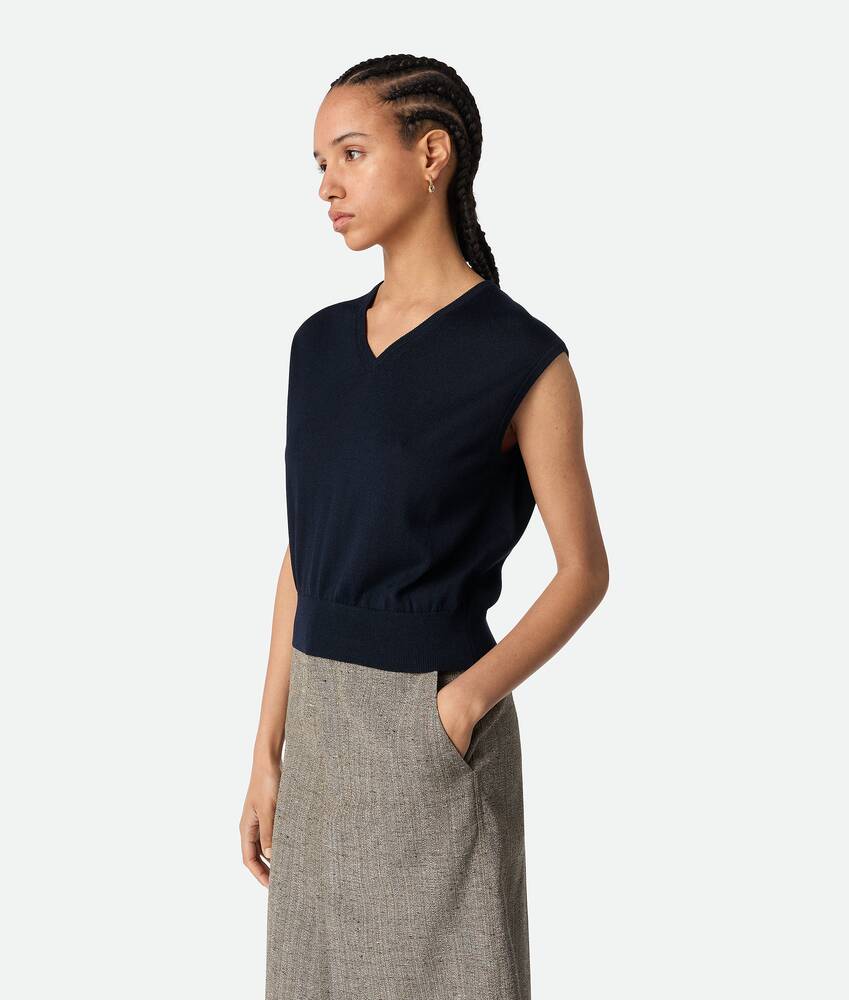 Women's Cotton And Viscose Twinset in Navy Bottega Veneta United States EN - Image 6
