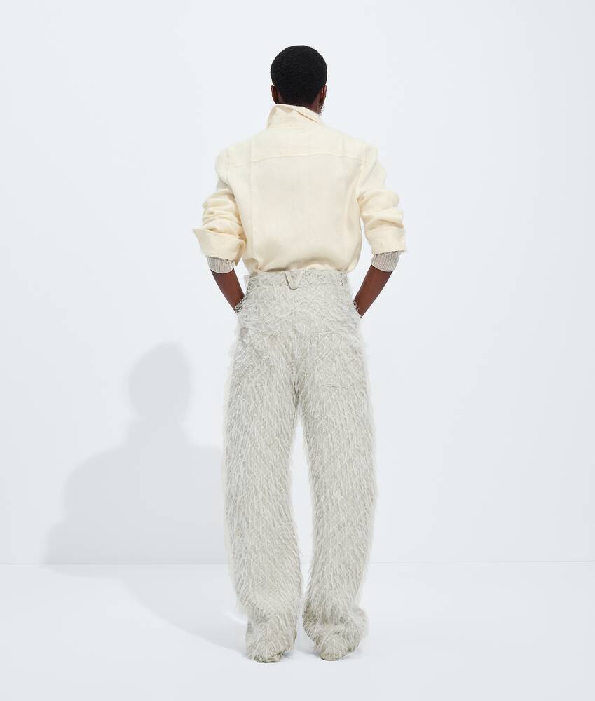 Pantaloni in morbida pelle con motivo Intrecciato da Donna in Pumice Bottega Veneta Italia IT - Image 3