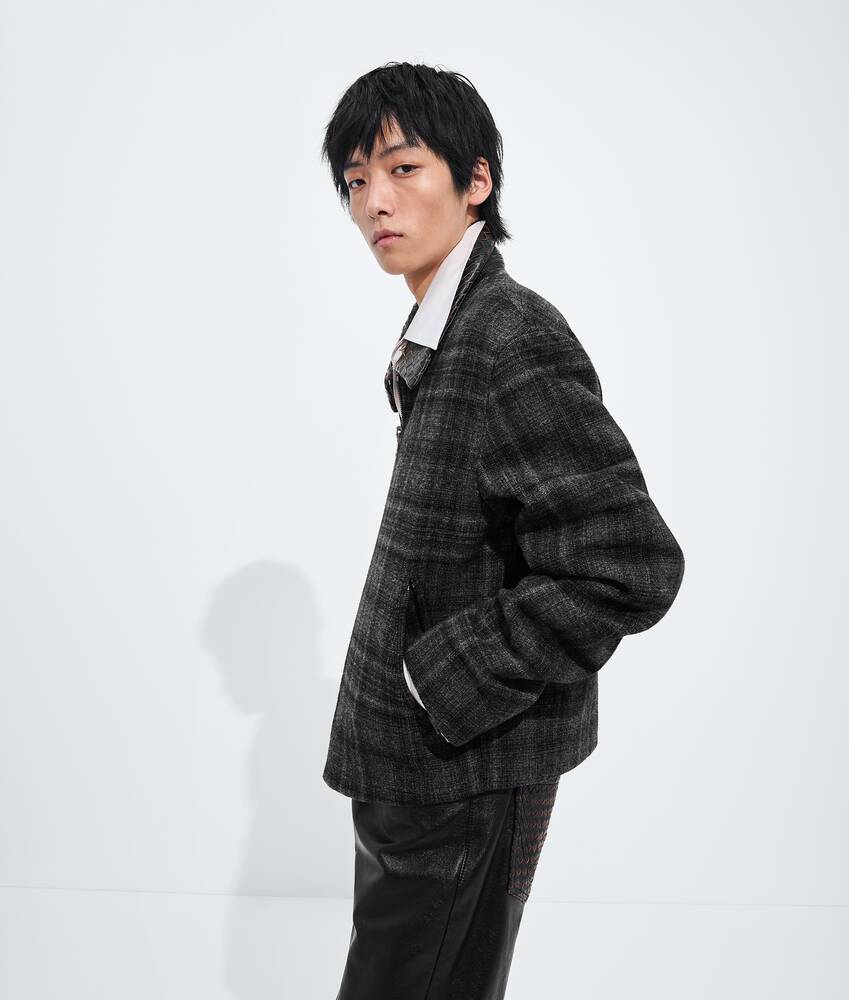 Men's Check Wool Jacket in Ardoise/sterling mel Bottega Veneta Canada EN - Image 2