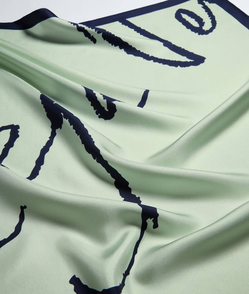 Women's Silk Foulard in Pale herb/night Bottega Veneta United States EN - Image 3