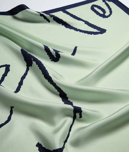 Women's Silk Foulard in Pale herb/night Bottega Veneta United States EN - Image 3