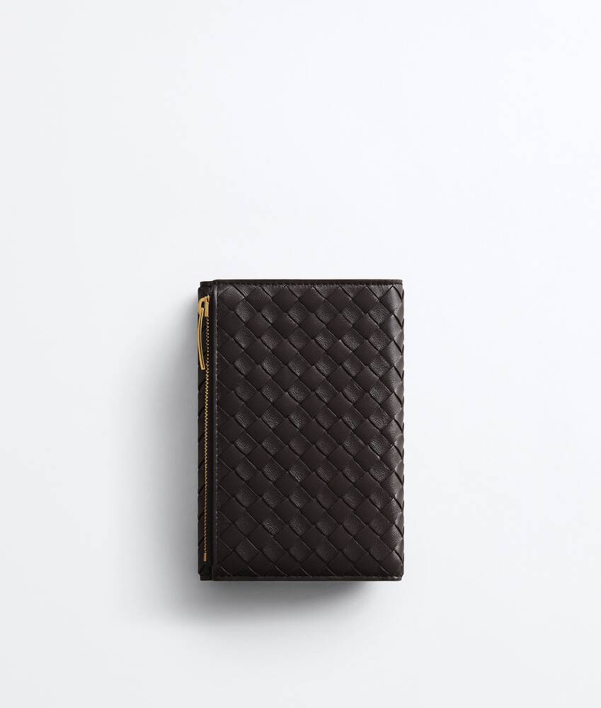 Portefeuille &agrave; deux volets Intrecciato Piccolo moyen format avec rabat pour Femme en Espresso Bottega Veneta Luxembourg FR - Image 3