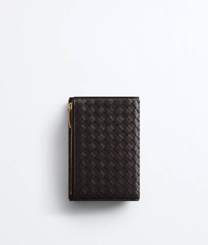 Portefeuille &agrave; deux volets Intrecciato Piccolo moyen format avec rabat pour Femme en Espresso Bottega Veneta Luxembourg FR - Image 3