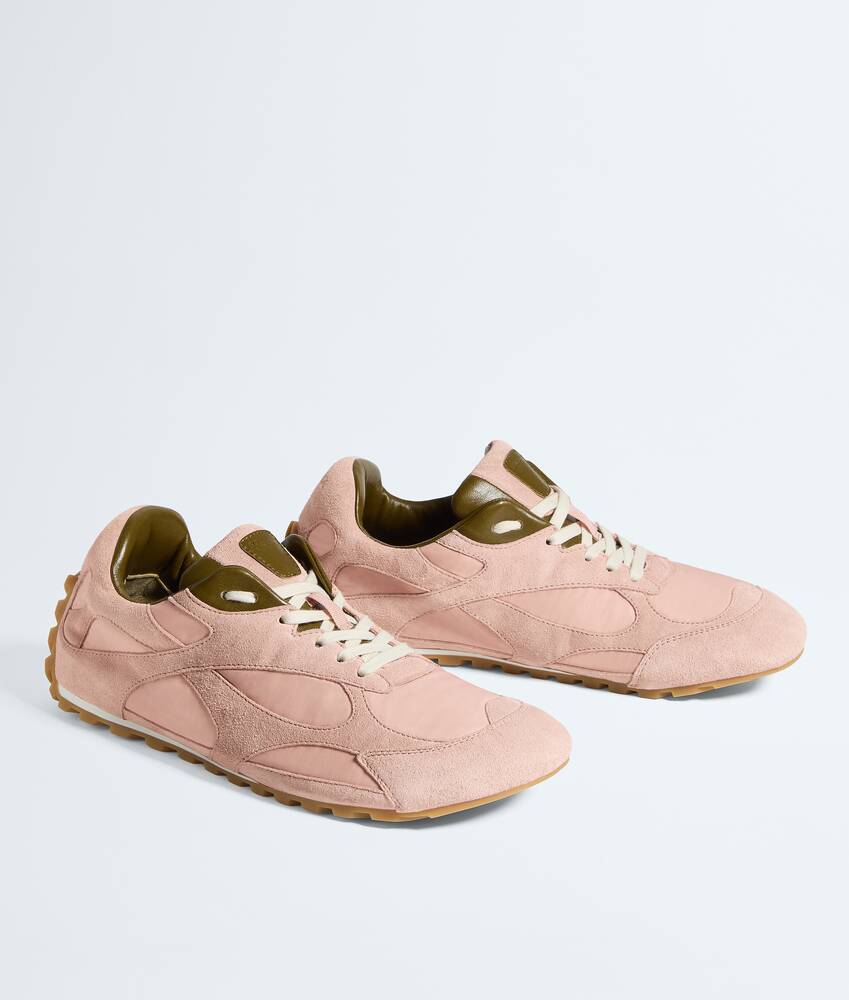 Women's Orbit Flash Sneaker in Terra pink/olive oil Bottega Veneta Italy EN - Image 3
