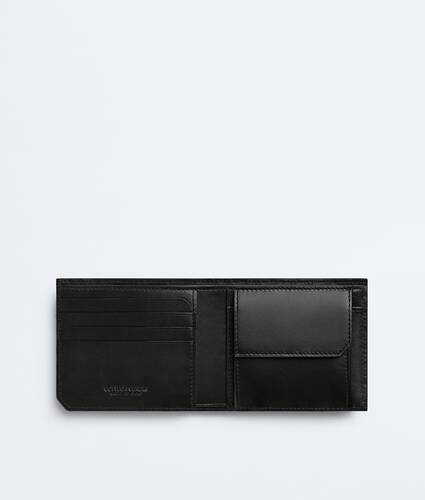 Men's Intrecciato Piccolo Bi-Fold Wallet With Coin Purse in Black Bottega Veneta Luxembourg EN - Image 2