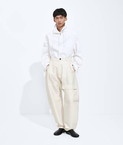 Men's Cotton And Silk Pants in Parchment Bottega Veneta Portugal EN - Image 1