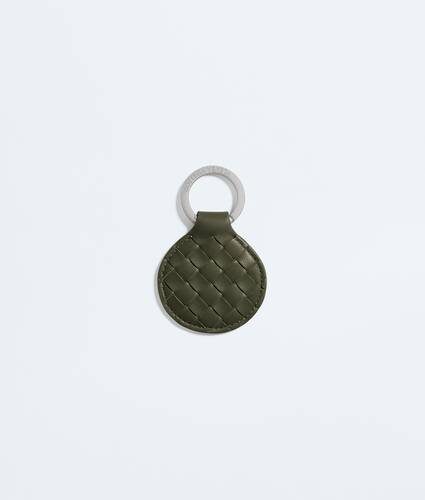 Men's Intrecciato Piccolo Round Key Ring in Bark green Bottega Veneta Norway EN - Image 1