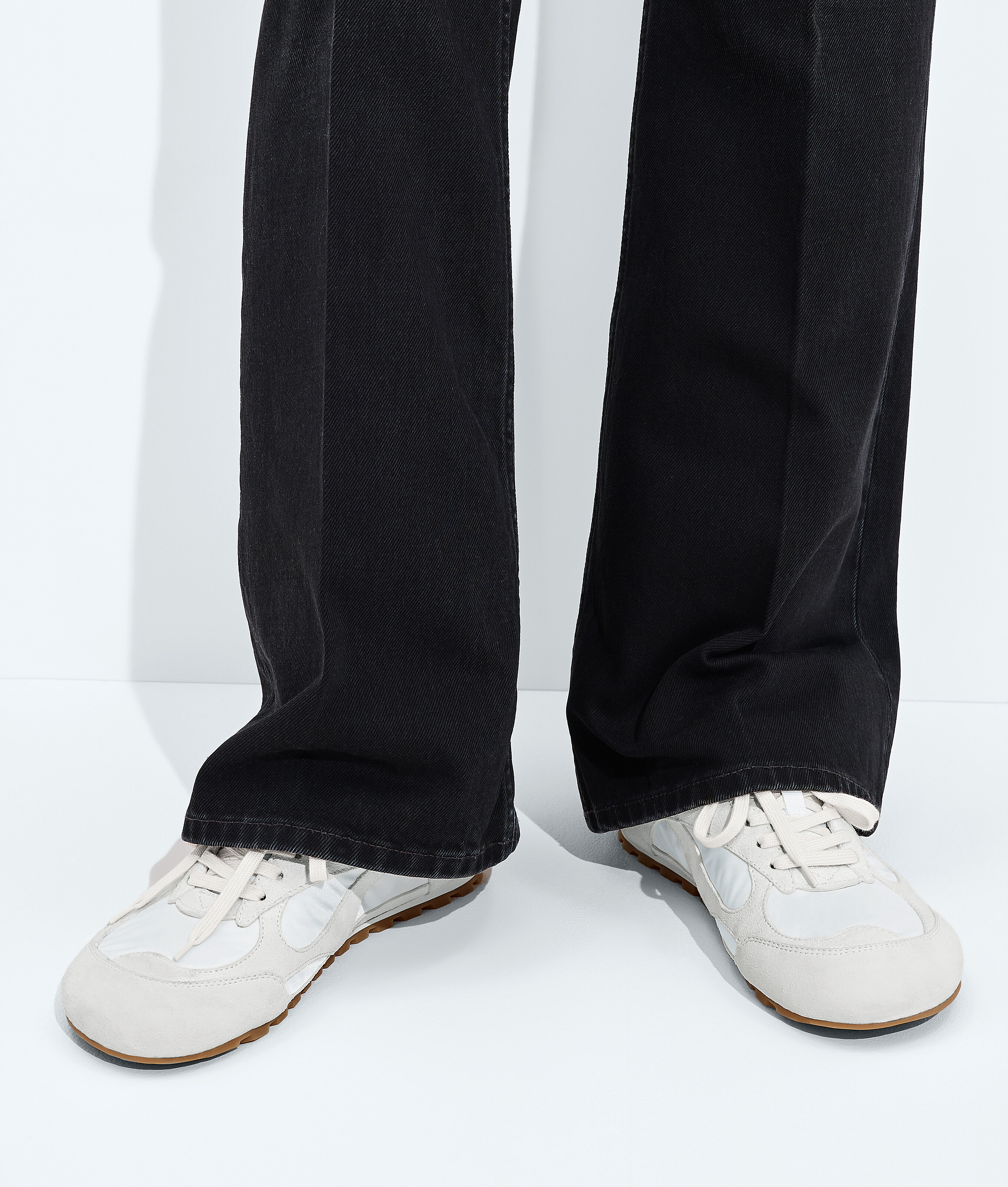 Bottega Veneta Silver Leather Orbit Flash Sneakers In White