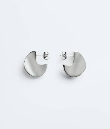 Women's Small Disc Earrings in Silver Bottega Veneta Taiwan EN - Image 1