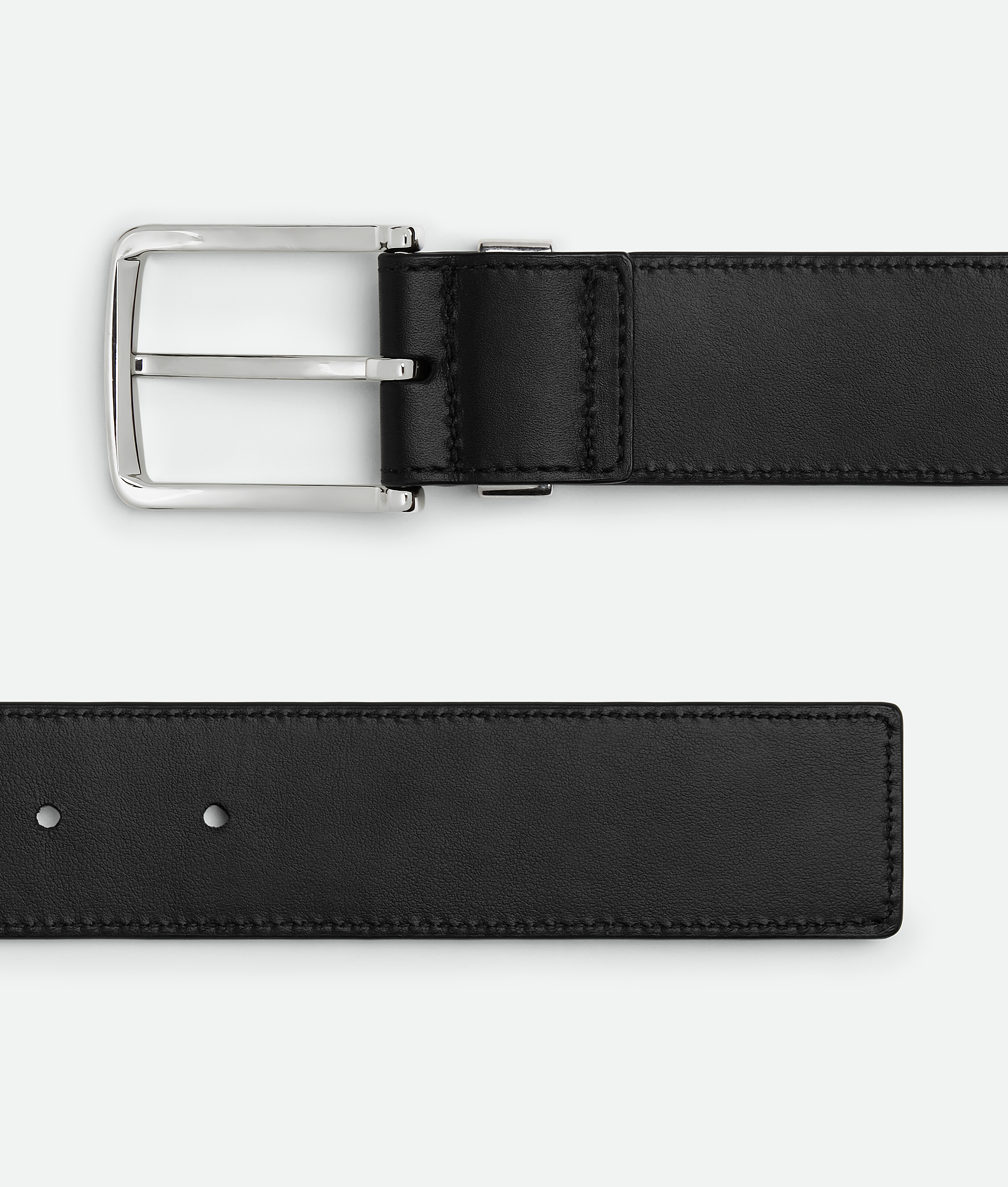 Bottega Veneta Intreccio Loop Belt In Black