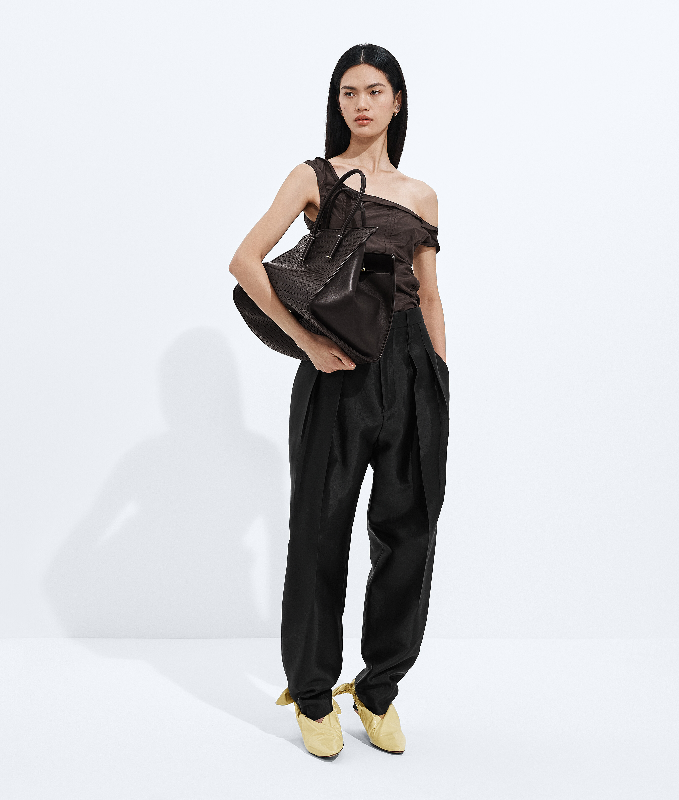 Washed Cotton and Viscose Twill Pants