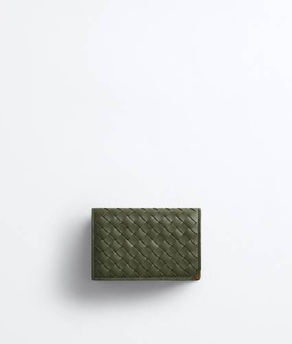 Men's Intrecciato Piccolo Business Card Case  in Bark green/olive oil Bottega Veneta Hong Kong SAR China EN - Image 1