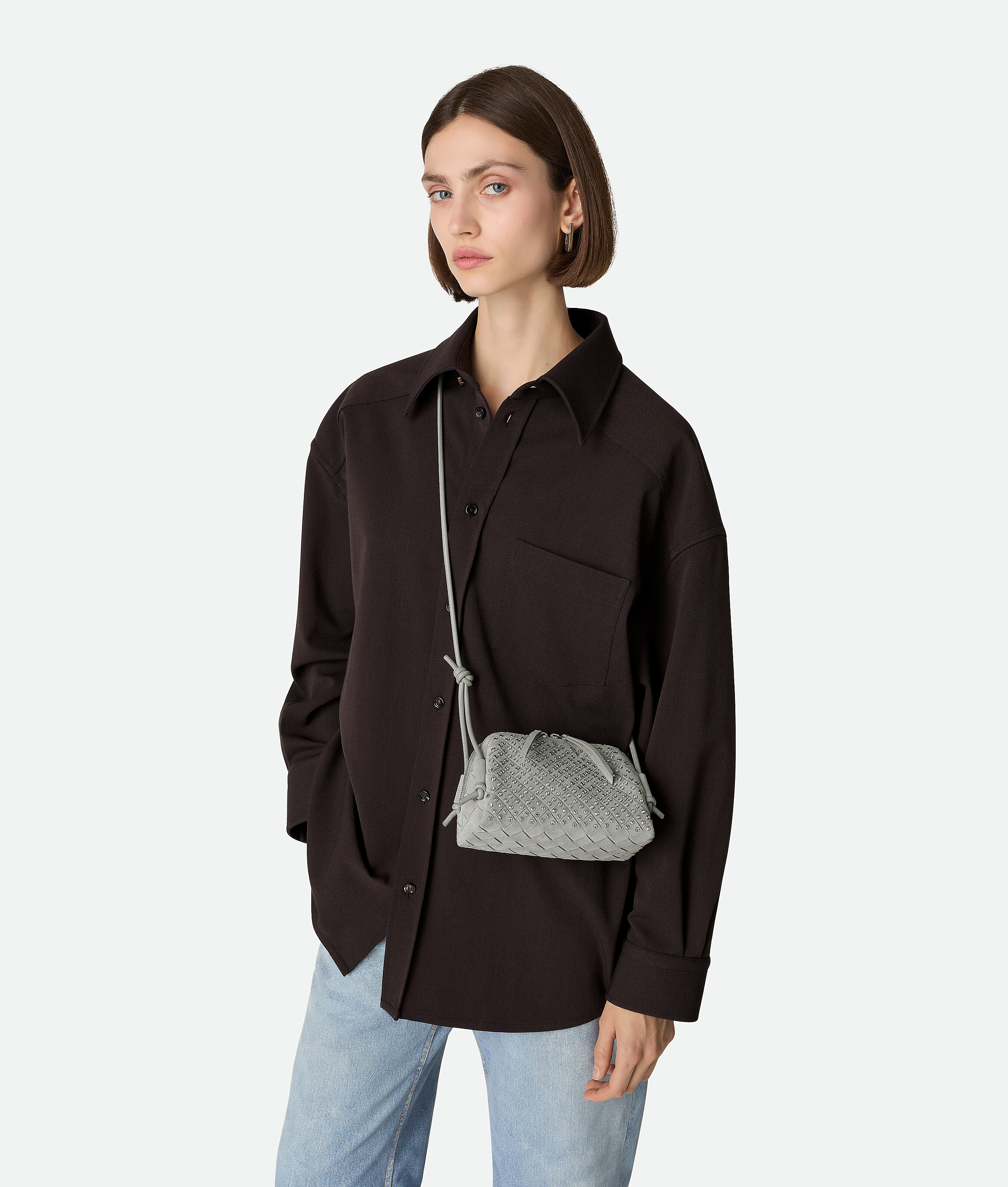 Bottega Veneta Concert Pouch In Silver