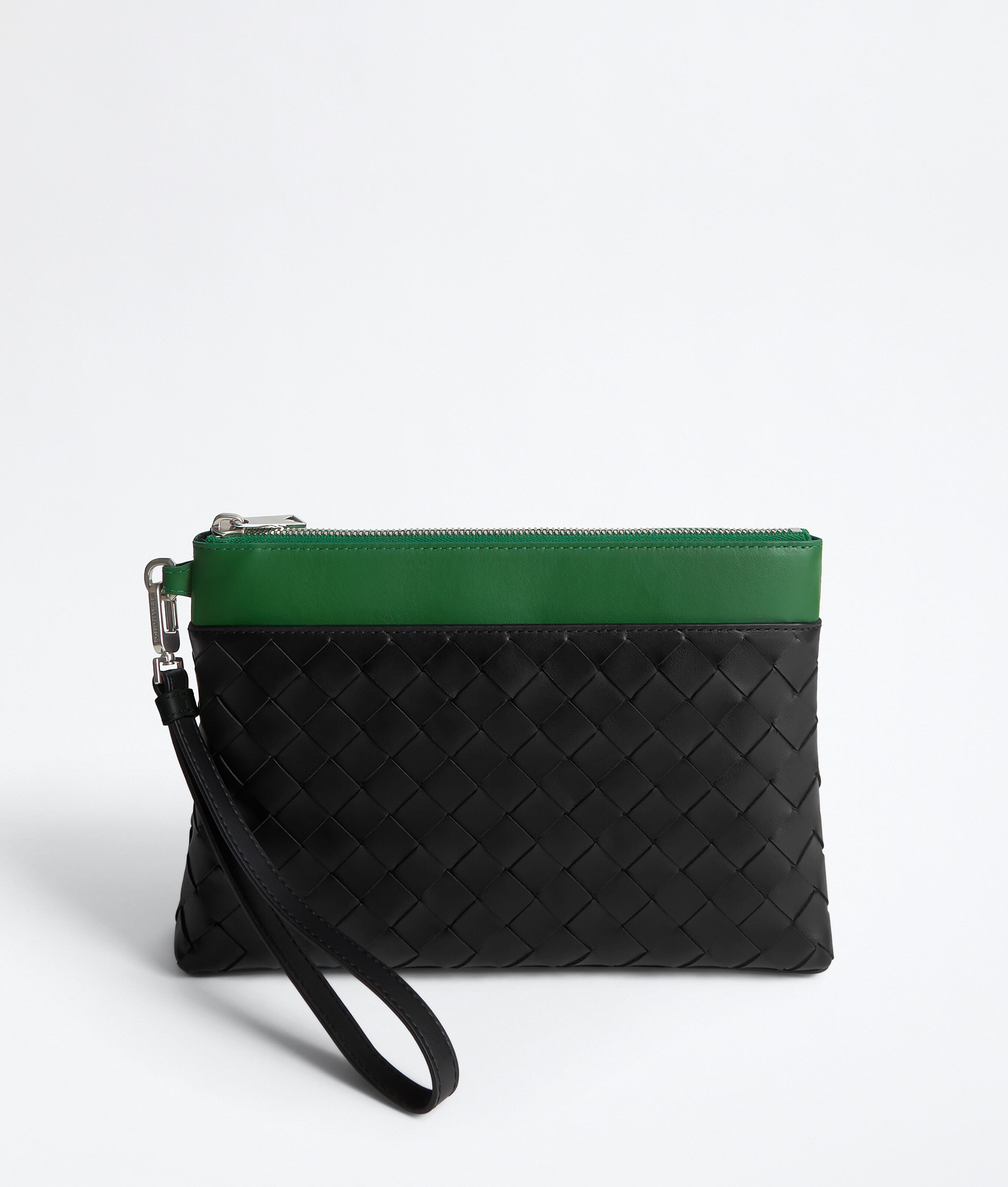 Men's Intrecciato Prism Pouch in Black/shamrock | Bottega Veneta MT
