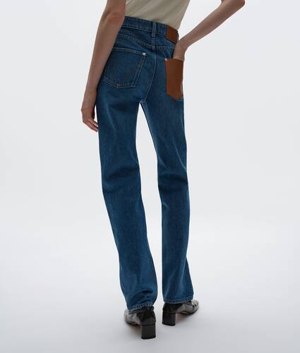 Vaqueros con pernera recta color indigo con lavado medio para Mujer en Mid blue Bottega Veneta M&eacute;xico ES - Image 3