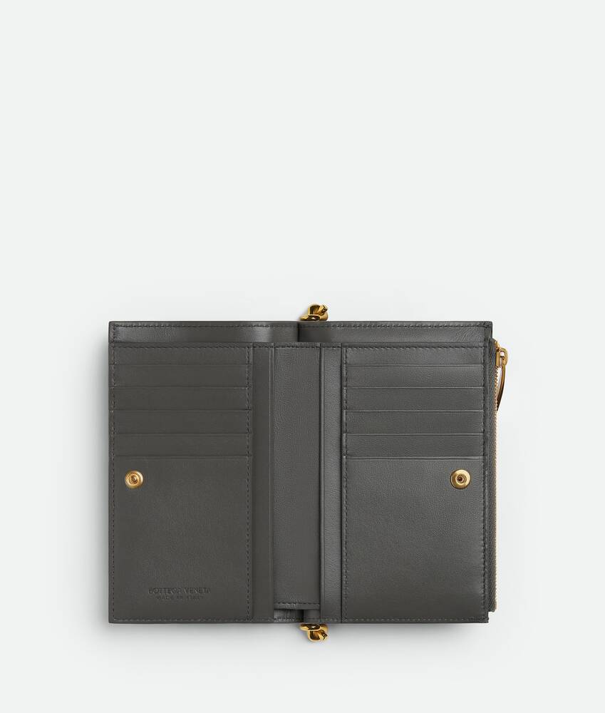 Women's Solstice Medium Bi-Fold Wallet in Lapilli Bottega Veneta Kuwait EN - Image 2